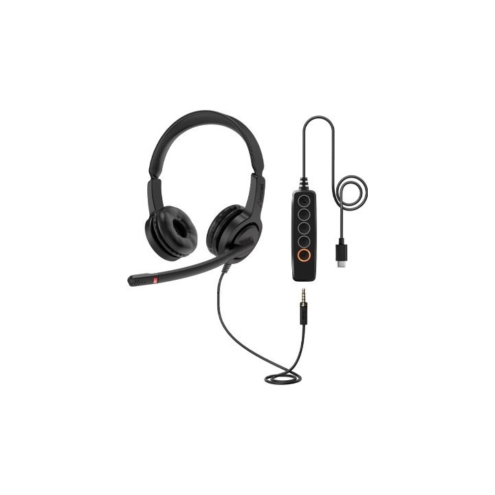 auriculares axtel voice uc28-35 duo nc usb-c microauricular binaural usb-c y 2.5 jack