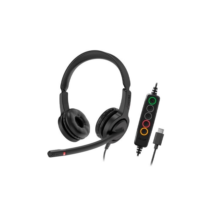 auriculares axtel voice uc28-35 duo nc usb-c microauricular binaural usb-c y 2.5 jack