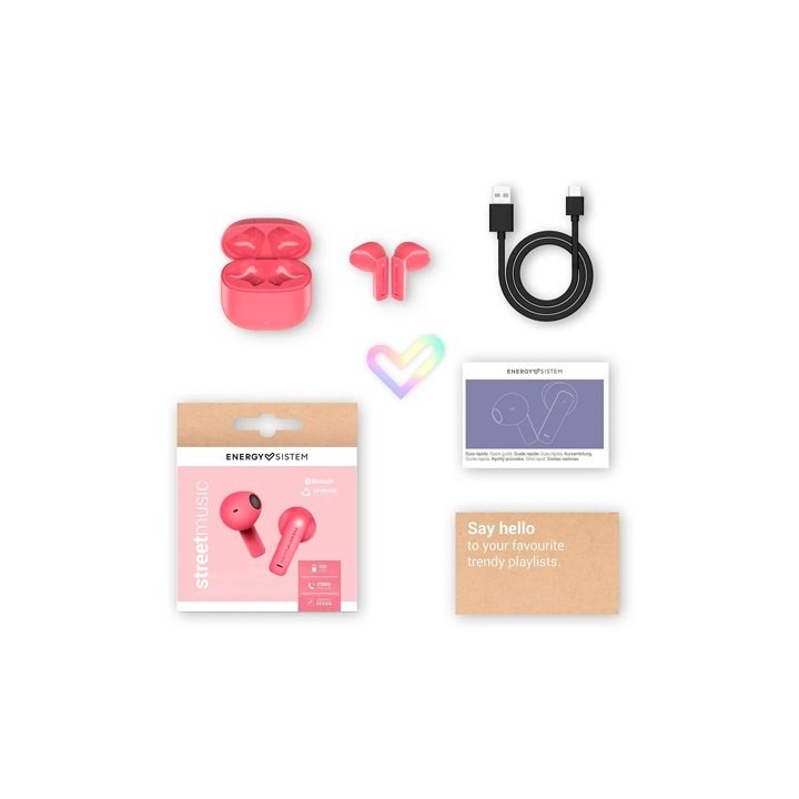 auriculares energy sistem streetmusic tws coral true wireless 20 horas de autonomÃ£Âa micrÃ£Âfono