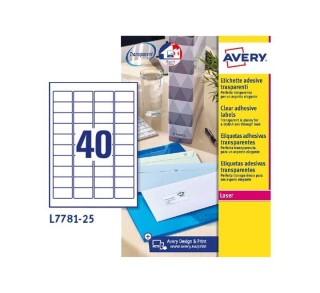 c.25h etiq. avery 45.7x25.4 laser brillo invisible