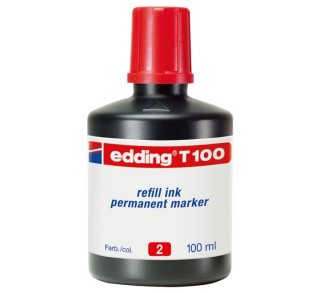 bote tinta edding 100ml rojo