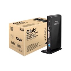 docking station usb 3.2 club3d gen1 tipo a salida a doble monitor hdmi dvi rj45 displaylink