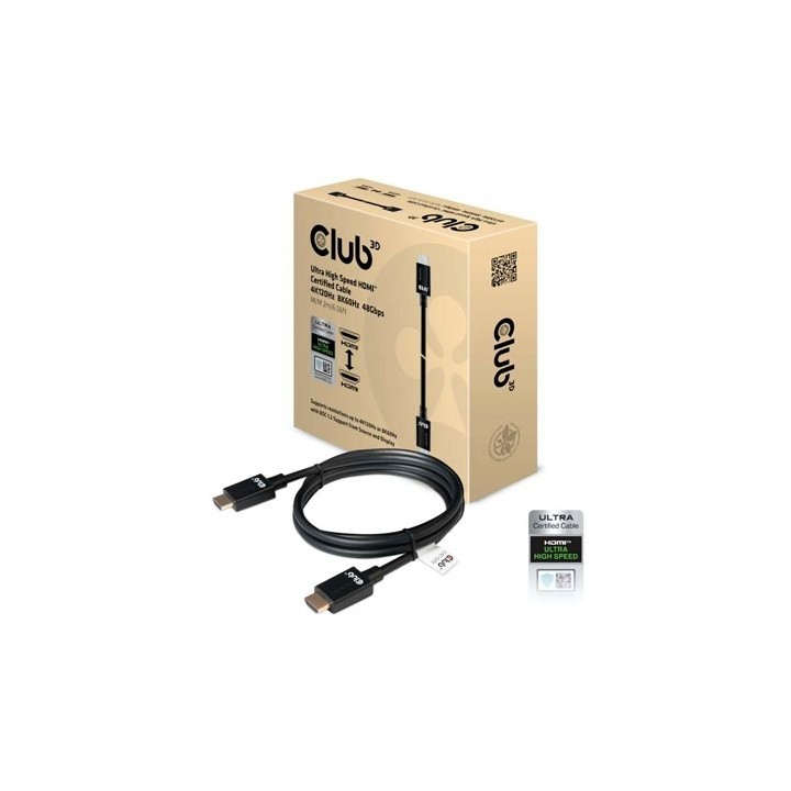 cable certificado hdmi club3d 2m ultra alta velocidad 4k120hz  8k60hz 48gb m m 2m