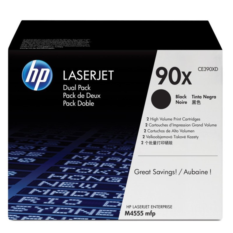 hp toner hp 90x pack 2 negro