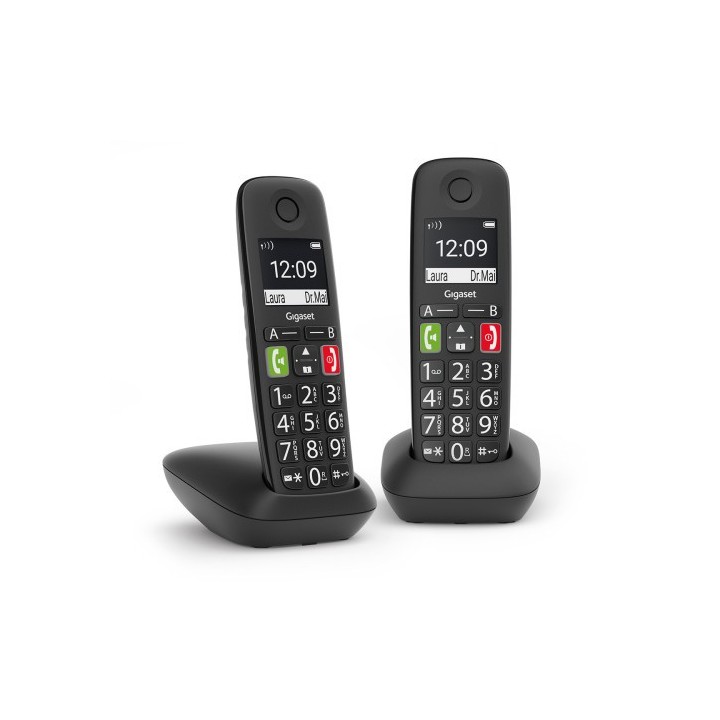 gigaset gigaset e290 duo telefono dect/analogico identificador de llamadas negro