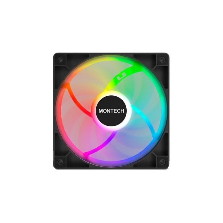 ventilador 120x120 montech gf120 pwm black 120mm argb 1600rpm pwm