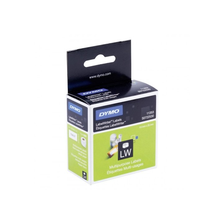 dymo rollo etiquetas labelwriter 13x25mm blanco dymo s0722530