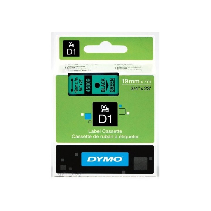 dymo cinta rotuladora d1 19mmx7m negro/verde dymo s0720890