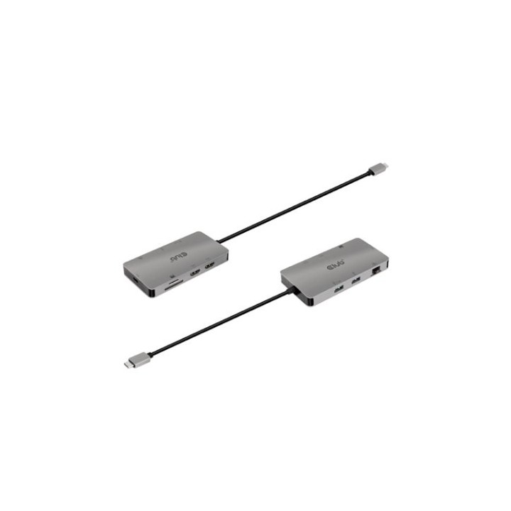 docking station usb 3.2 gen1 club3d  tipo-c 8 en 1 2x hdmi, 2x usb-a, 1x micro sd, 1x sd, rj 45, usb