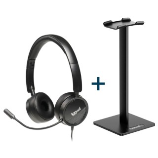 iggual kit auriculares dual tech + soporte sa22