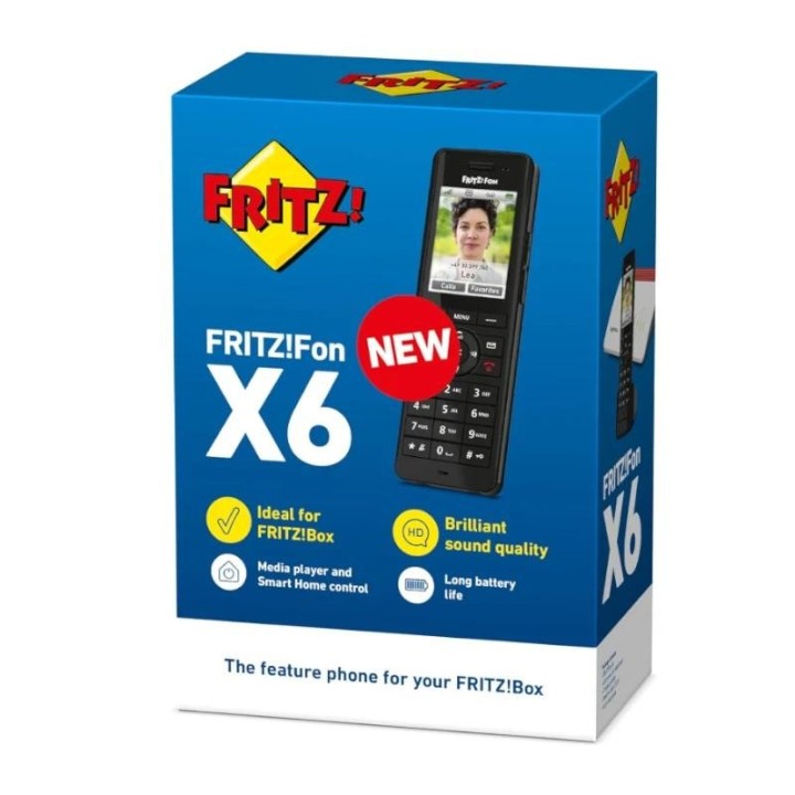 fritz fon x6 telefono inalamb.dect negro