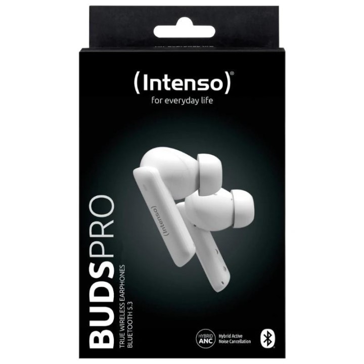 intenso  buds pro auriculares tws h-anc+encblanc