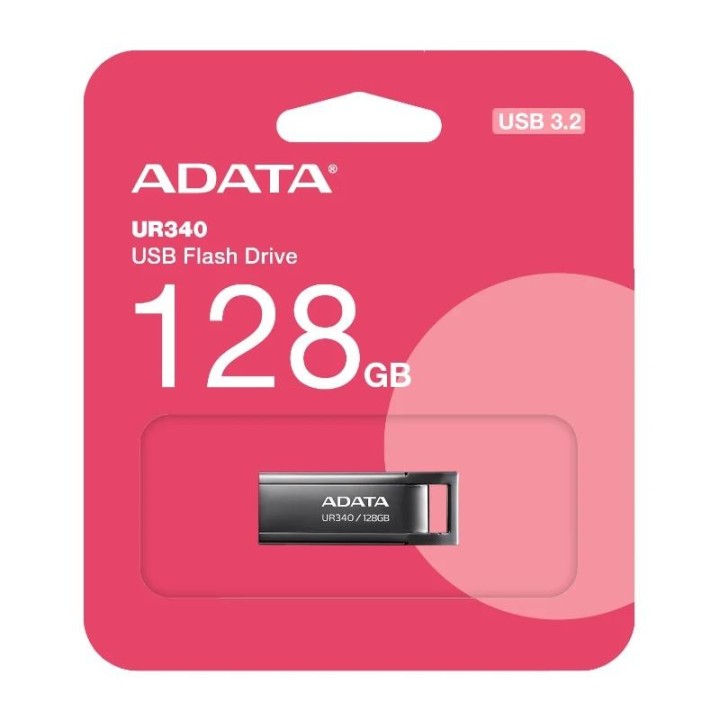 adata lapiz usb ur340 128gb usb 3.2 metal black