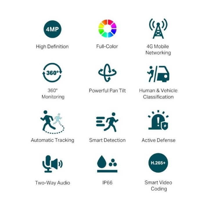 vigi camara ip pt c540-4g 4mp plastico full-color