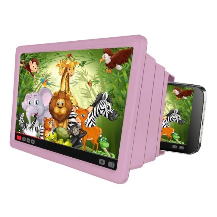 celly amplificador de pantalla para ninos rosa