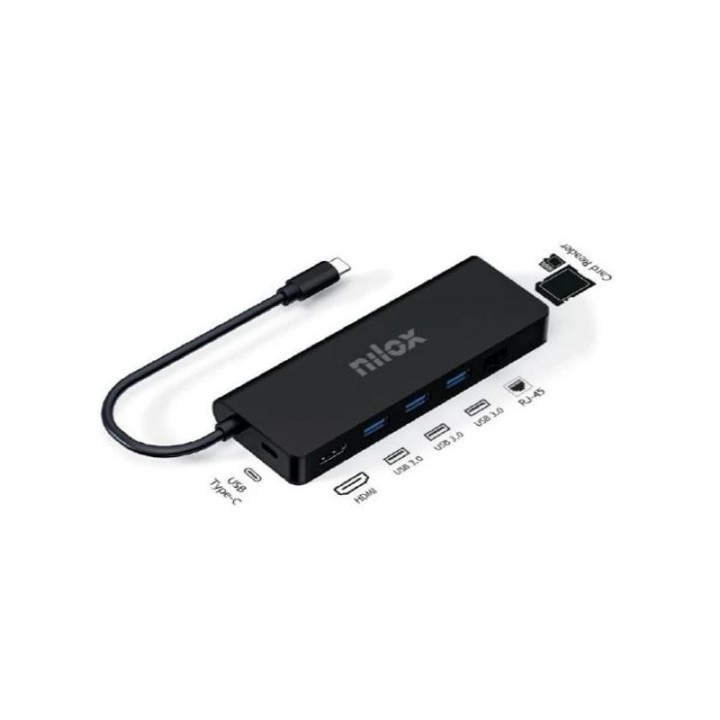 nilox dock usb c 8 en 1 negro