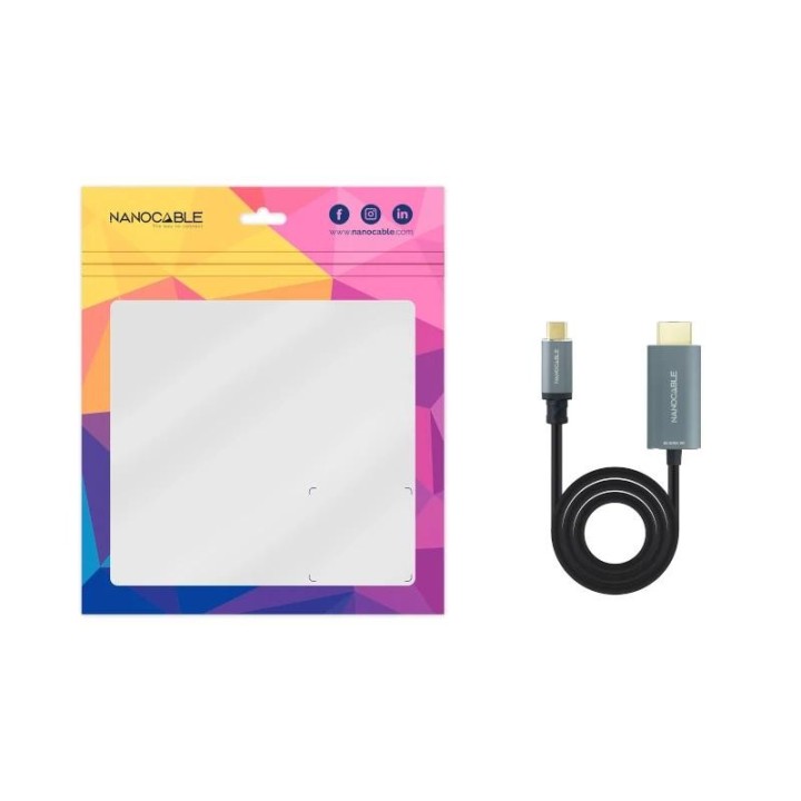 nanocable conversor usb-c a hdmi 2.1 8k@60hz 1.8m