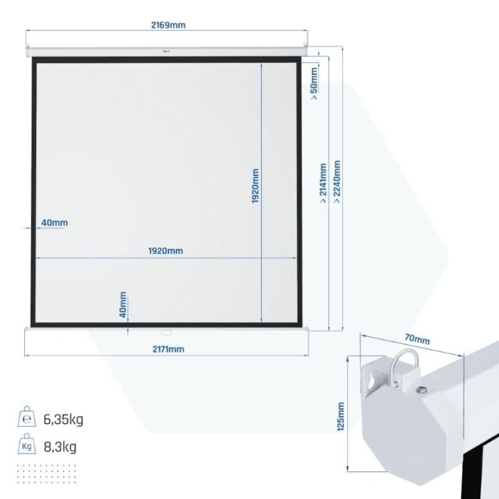 iggual pantalla manual 4:3 112 200x200 cm