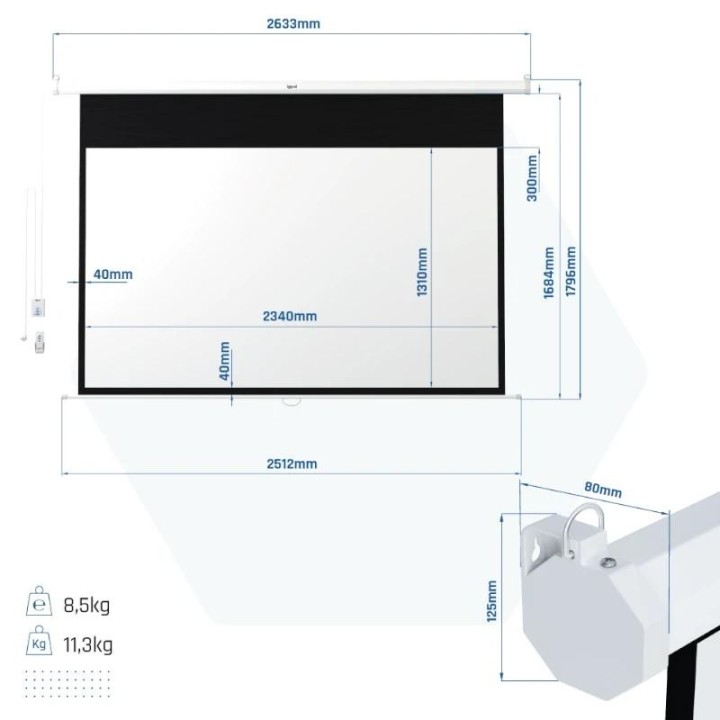 iggual pantalla electrica 16:9 106 234x131 cm