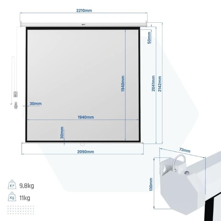 iggual pantalla electrica 4:3 112 200x200 cm