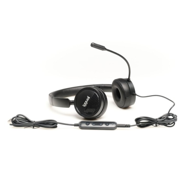 iggual auriculares con micro dual tech usb/3,5 mm