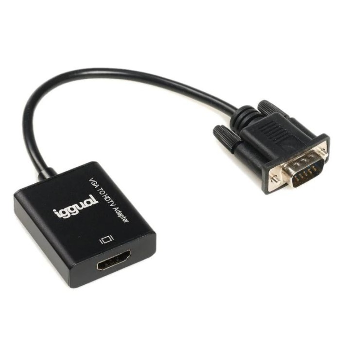 iggual adaptador vga a hdmi + audio + microusb