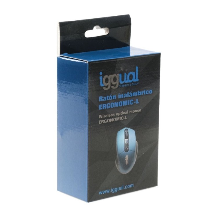iggual raton inalambrico ergonomic-l-1600dpi azul