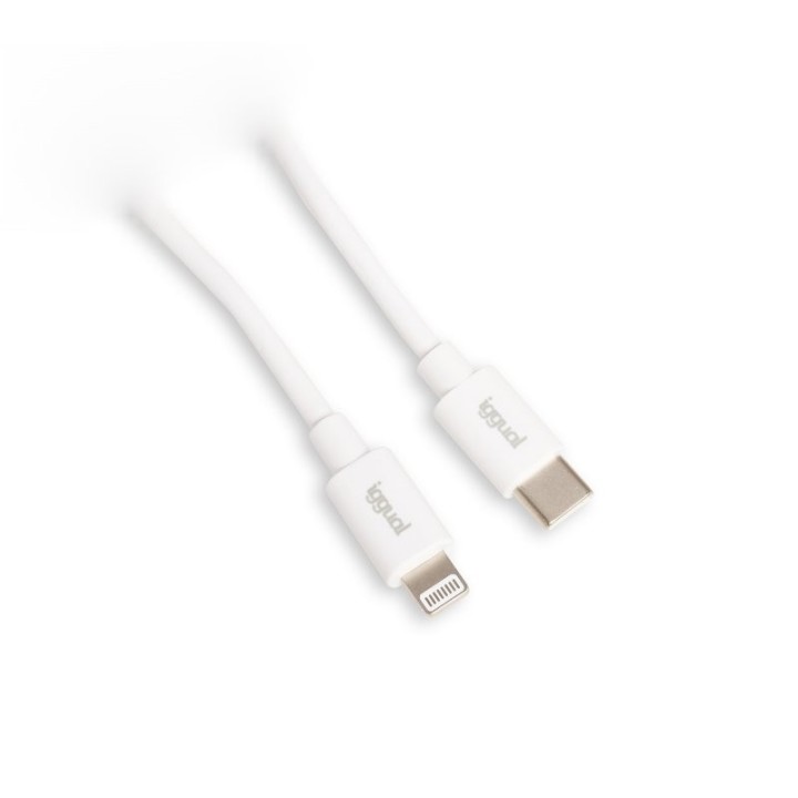 iggual cable usb-c/lightning 100 cm blanco q3.0 3a