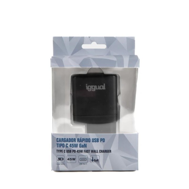 iggual cargador rapido usb pd tipo c 45w gan