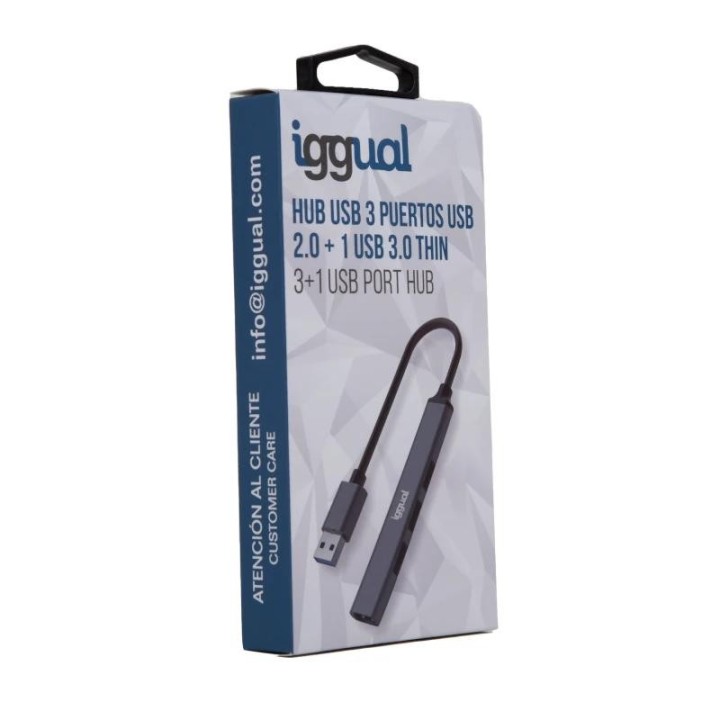 iggual hub usb 3 puertos usb 2.0 + 1 usb 3.0 thin