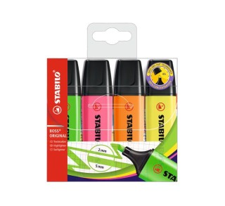 est. 4 marcadores fluor stabilo boss original