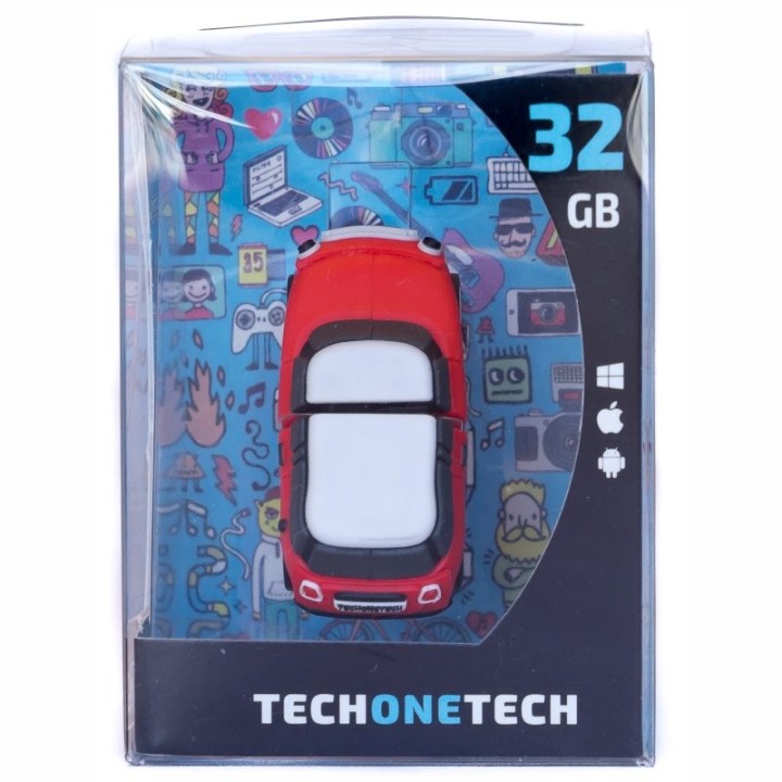 tech one tech mini cooper s rojo 32 gb usb 2.0