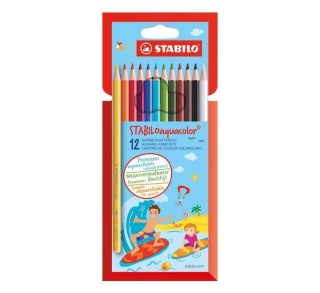 est. cart 12 lapices stabilo aquacolor stdo