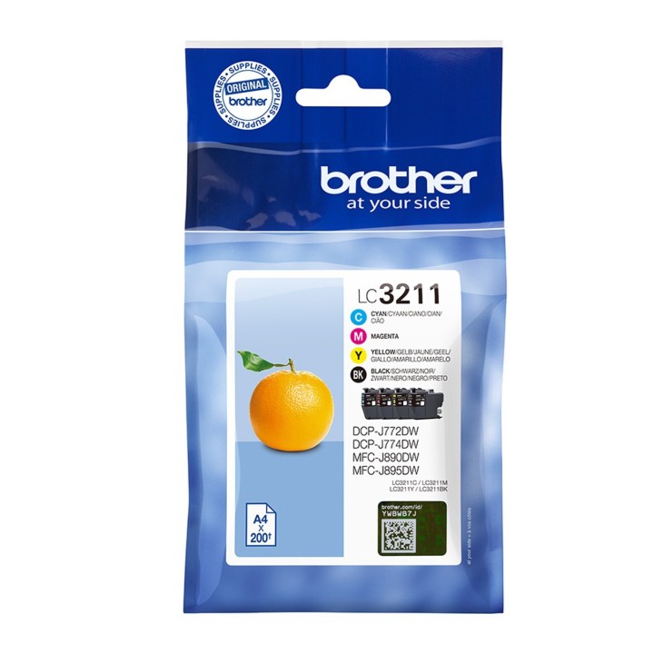 brother pack cartuchos tinta brother lc3211val negro cian magenta amarillo 200 paginas cada uno