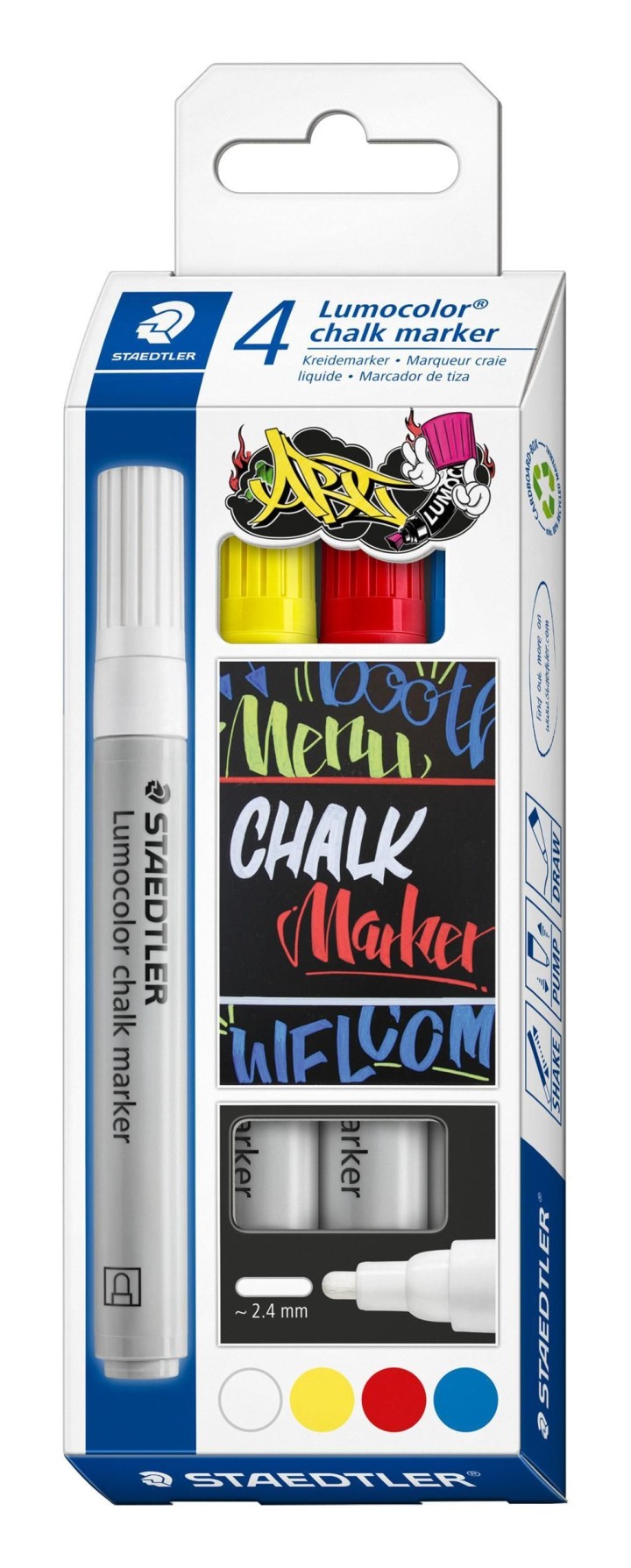 est. 4 rot staedtler lumocolor chalk marker 344