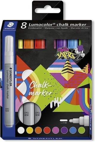 est. 8 rot staedtler lumocolor chalk marker 344