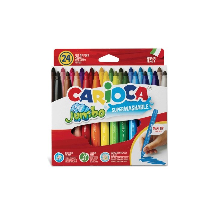 carioca caja 24 rotuladores jumbo colores surtidos carioca 40570