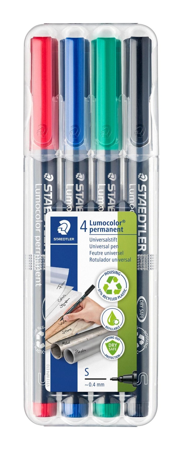 est. 4 rotulad. staedtler lumocolor perm 0.4mm