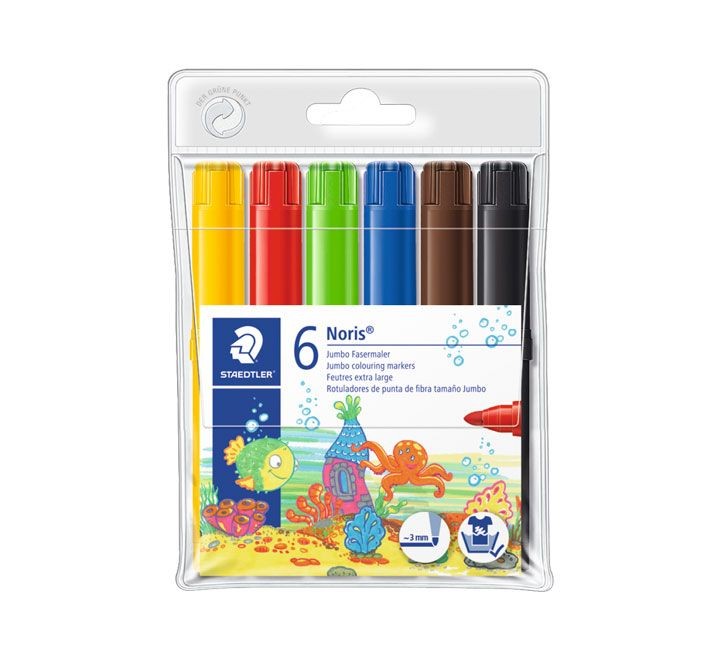 b. 6 rotulad. staedtler noris jumbo 340 stdo