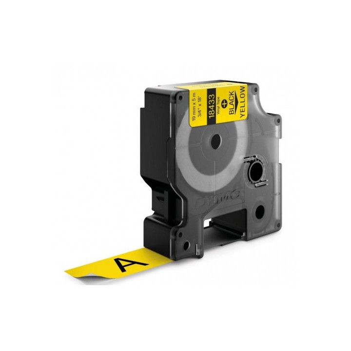 dymo cinta rotuladora rhinopro vinilo 19mmx5.5m negro/amarillo dymo 18433