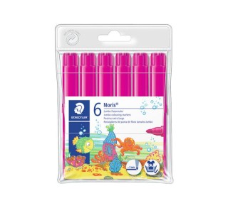 b. 6 rotulad. staedtler noris jumbo 340 rosa