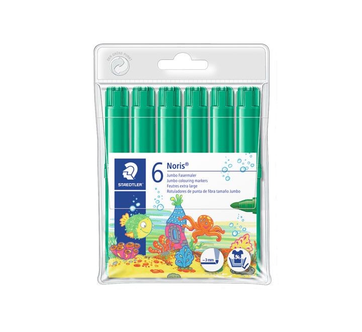 b. 6 rotulad. staedtler noris jumbo 340 verde