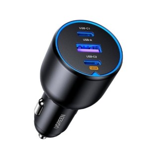 cargador coche ugreen 2usb-c pd+usb-a  130w cargador de coche 130w cargador rapido de coche