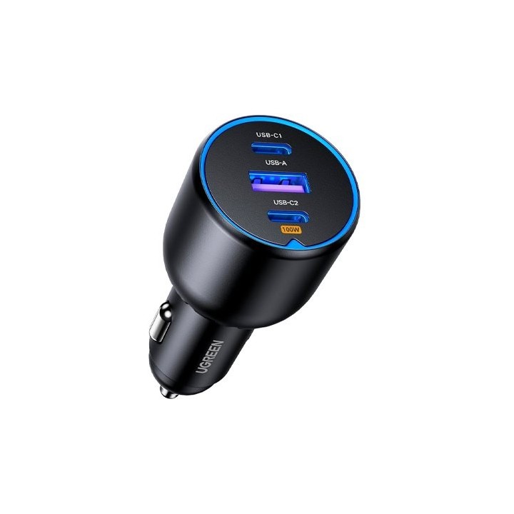 cargador coche ugreen 2usb-c pd+usb-a  130w cargador de coche 130w cargador rapido de coche
