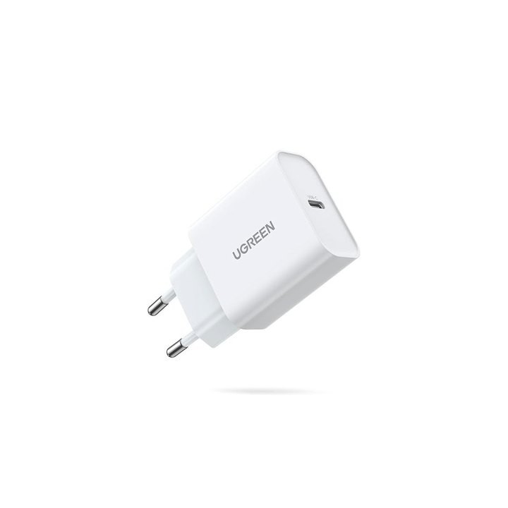 cargador ugreen  pd 20w eu white cargador pd 20w blanco