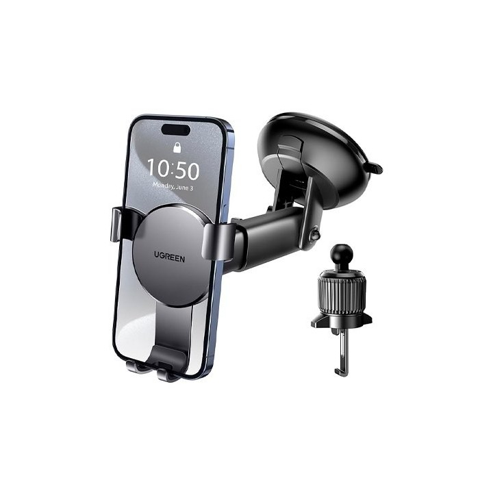 soporte coche ugreen ventosa black soporte telefono auto ventosa