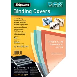 fellowes pack 100 portadas pvc transparente cristal 180 micras a4 fellowes 5375901