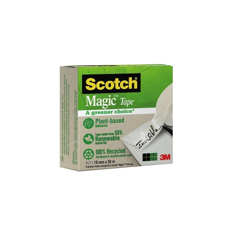 scotch rollo cinta invisible 19mm x 33m magicde origen vegetal caja carton 9-1930r scoth 7100044086