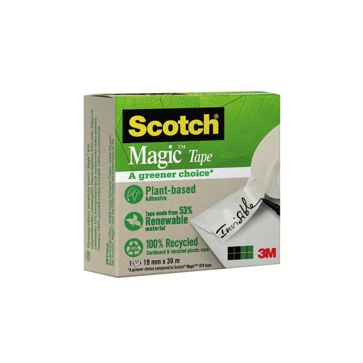 scotch rollo cinta invisible 19mm x 33m magicde origen vegetal caja carton 9-1930r scoth 7100044086