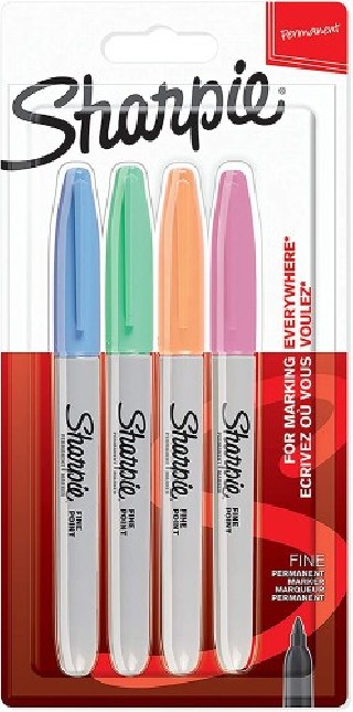 sharpie sharpie 2065402 marcador permanente fibre tip azul, verde, naranja, rosa 4 pieza(s)